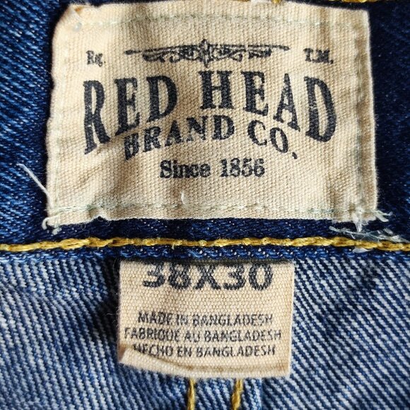 Red Head jeans classic straight men's size 38X30 denim blue cotton - Picture 5 of 12
